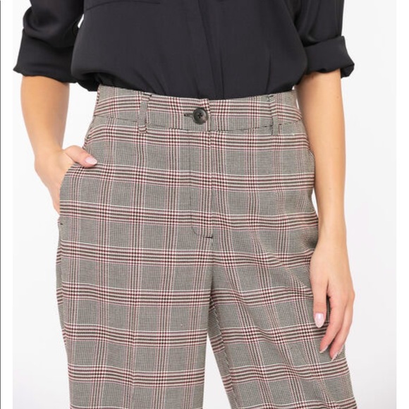 🆕Sz 4 Plaid Wide Leg Crop Pant - Picture 2 of 8